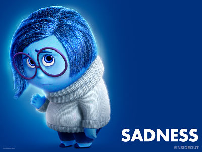 screenshot from the movie inside out showing the character sadness