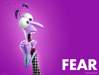 screenshot from the movie inside out showing the character fear